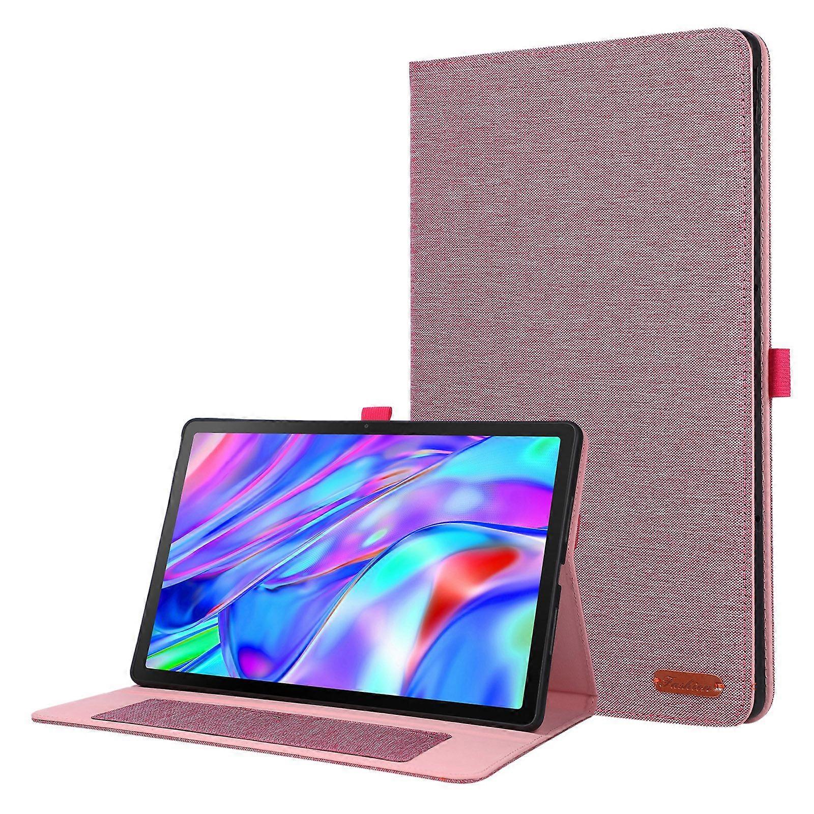 For Lenovo Idea Tab Plus Case with Stand Card Holder Cloth Texture Leather Tablet Cover