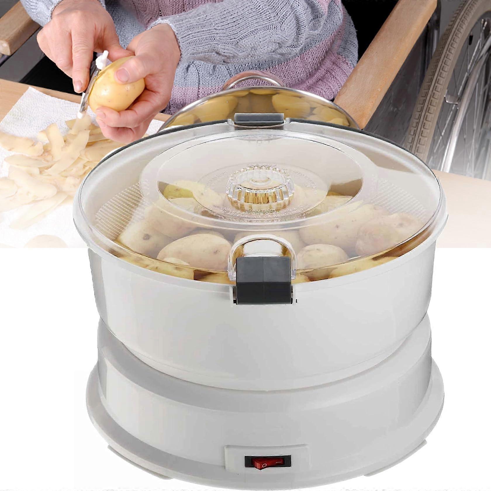 Electric Potato Peeler Machine Rotary Vegetable Peeler With Container No Mess Potato Rumbler Efficient Electric Slicers