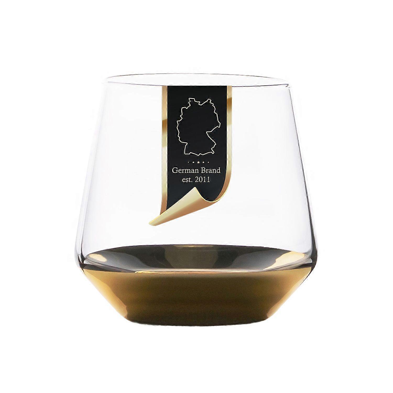 Drinking Glass Set with Gold-Colored Bottom - 350 ml - Water Juice Gläs Mug Shockproof