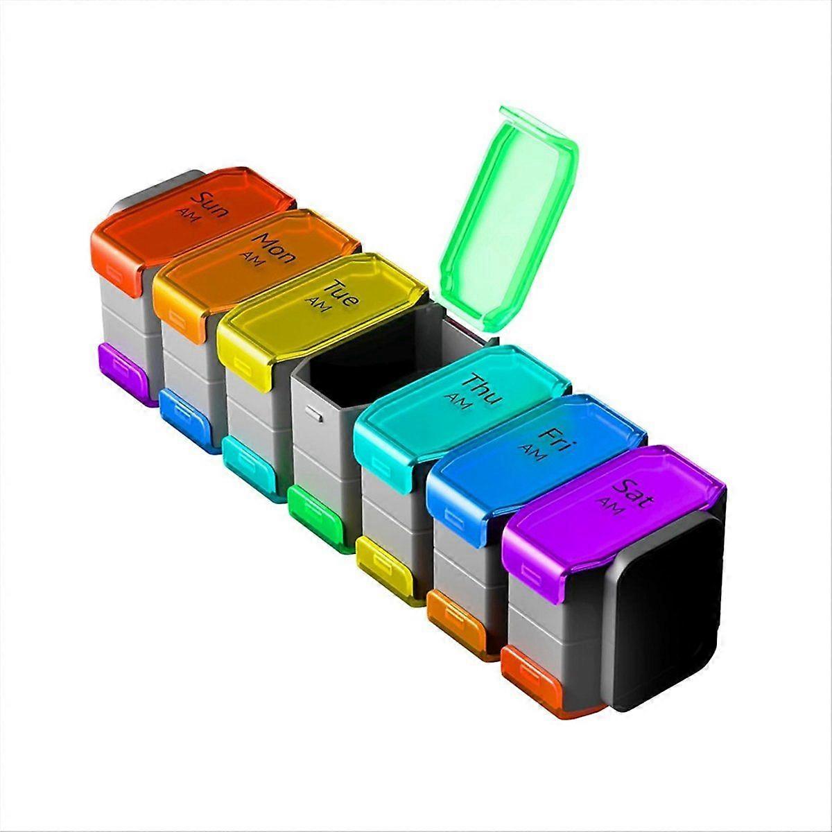 Pill Organizer 2 Times A Day,7 Day with Big AM/PM Compartments - Fits Large Vitamins, Supplements &
