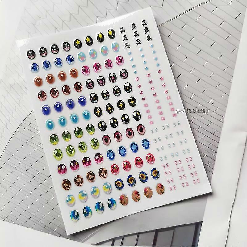 For/Cloth Labubu4.0 Heart Password Series Eye Stickers Eyelash Stickers Diy Labubu Fabric Material Accessories Lisa Labubu Same