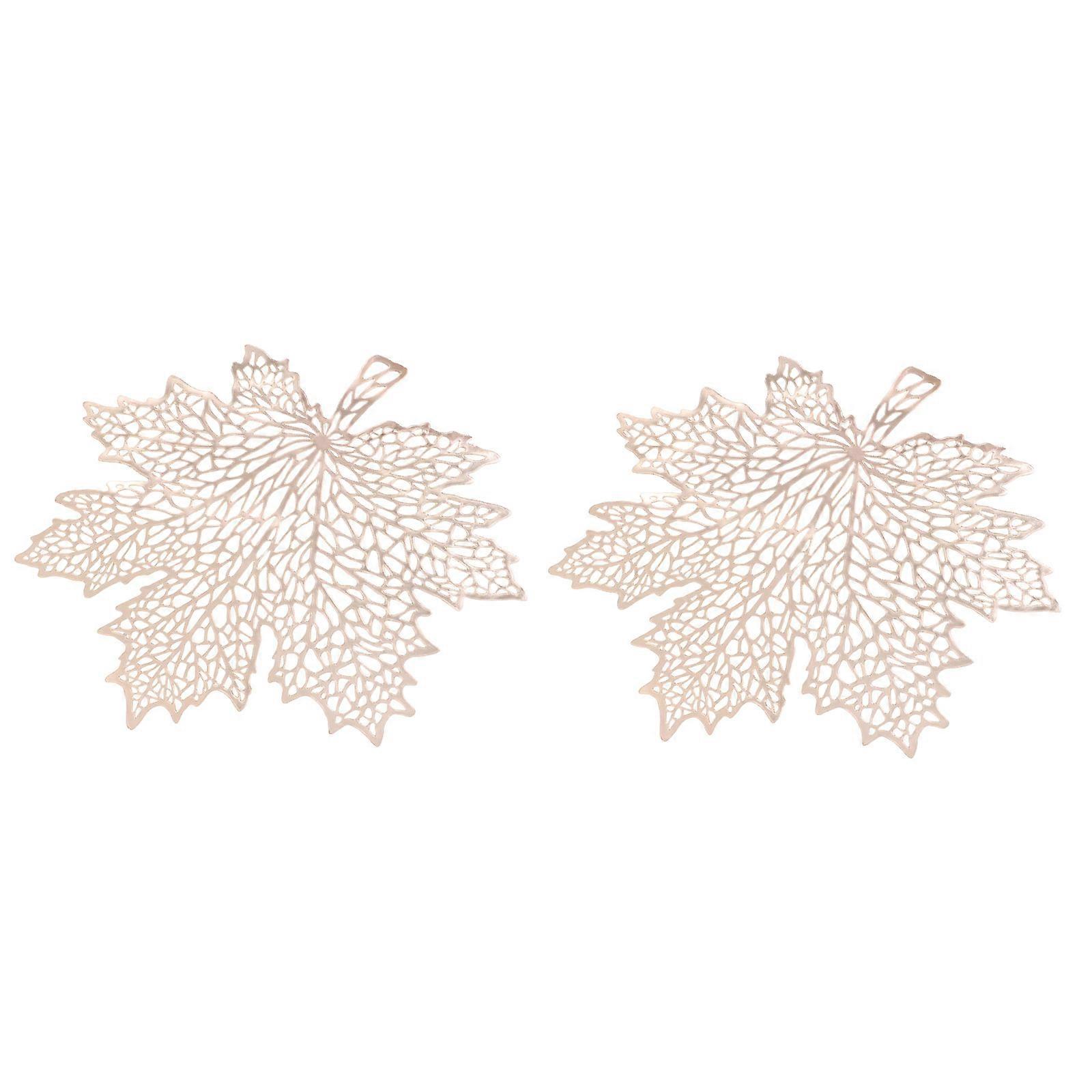 Thanksgiving Table Pads Maple Leaf Table Mats for 2Pcs Household Use