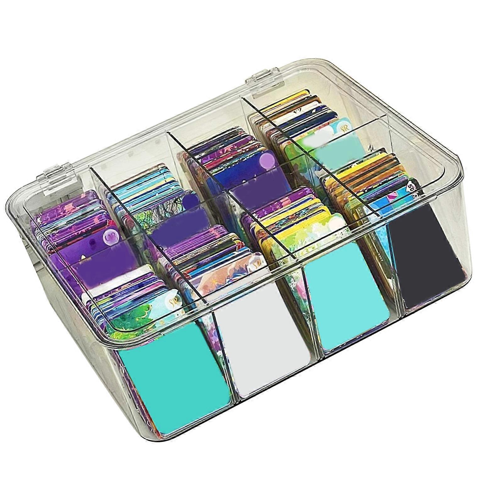 Organized Card Storage Solution with Individual Slot Keeps Anime Cards Neat and Safe Card Collection Box Multicolor