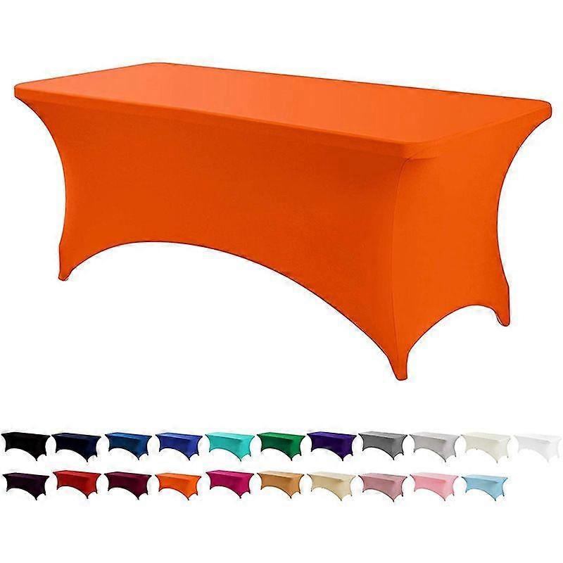 Față de masă elastică de 6 picioare pentru meșteșuguri, față de masă elastică spandex, portocaliu lavabil și rezistent la riduri