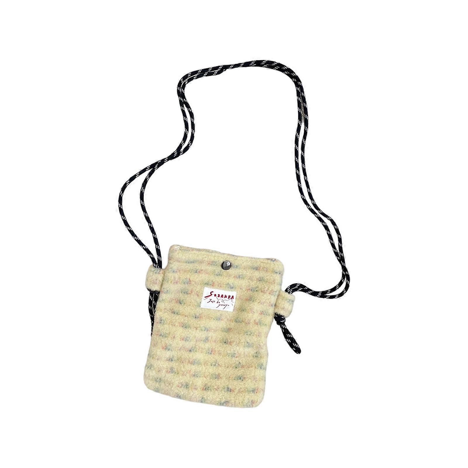 Plush Crossbody Cell Phones Purse Travel Handbags with Adjustable Strap for Women Wristlet Wallet Cell Phones Pouch  Yellow