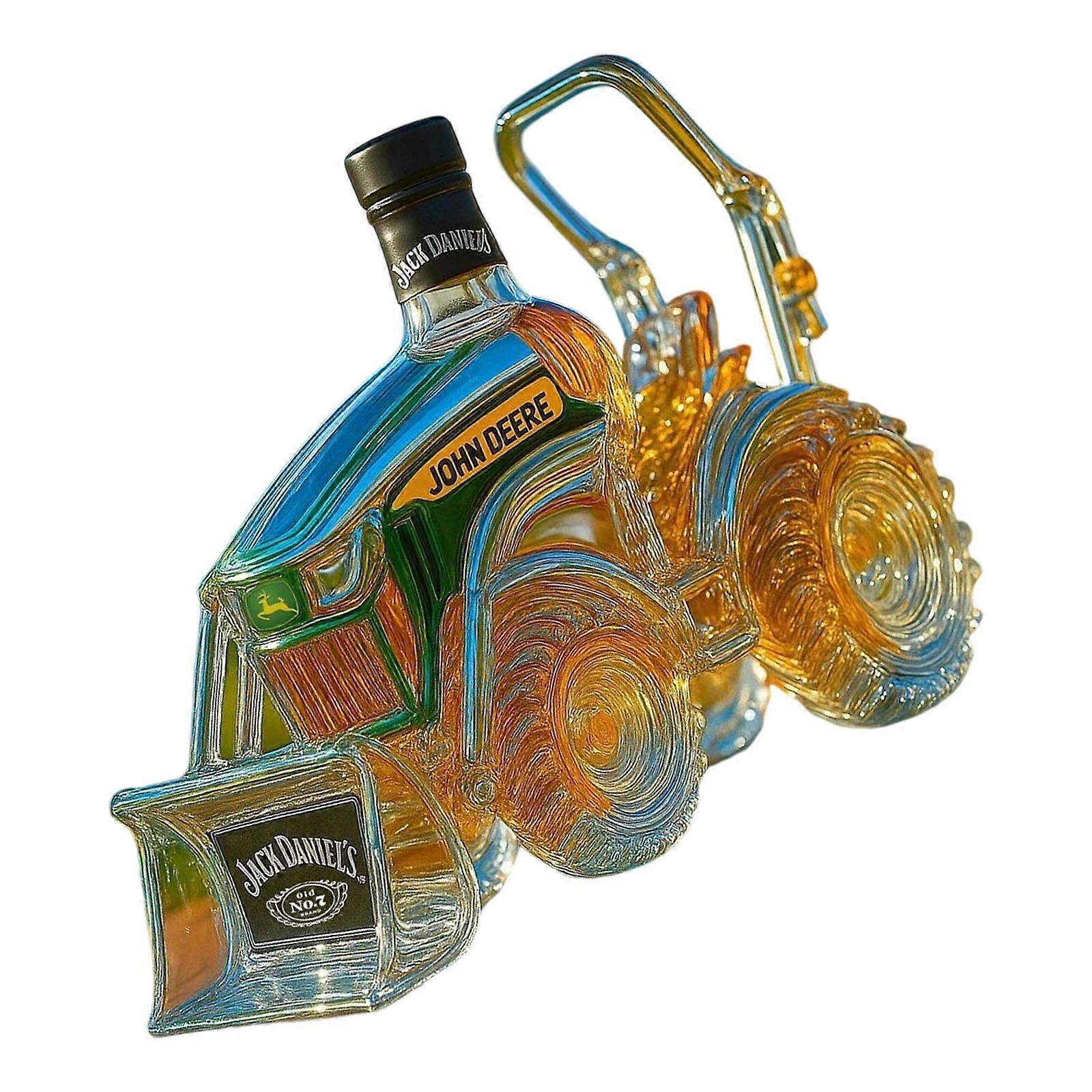 Verseur en verre recyclé à motif ranch avec base biseautée, idéal pour la maison, les pubs et autres événements (multicolore).