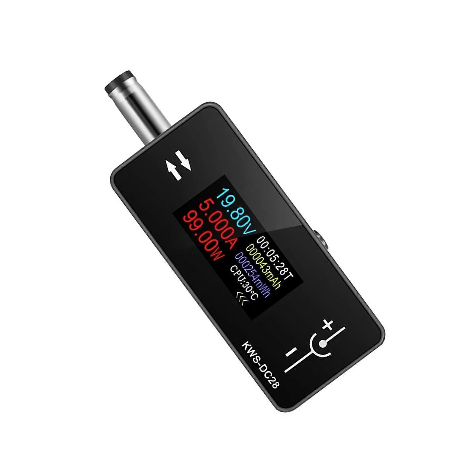 Voltage Ammeter Digital Tester 0.96inch TFT Color Display Power Meter 4-30V 0-12A DC5.5x2.5 Interface Tester Multicolor