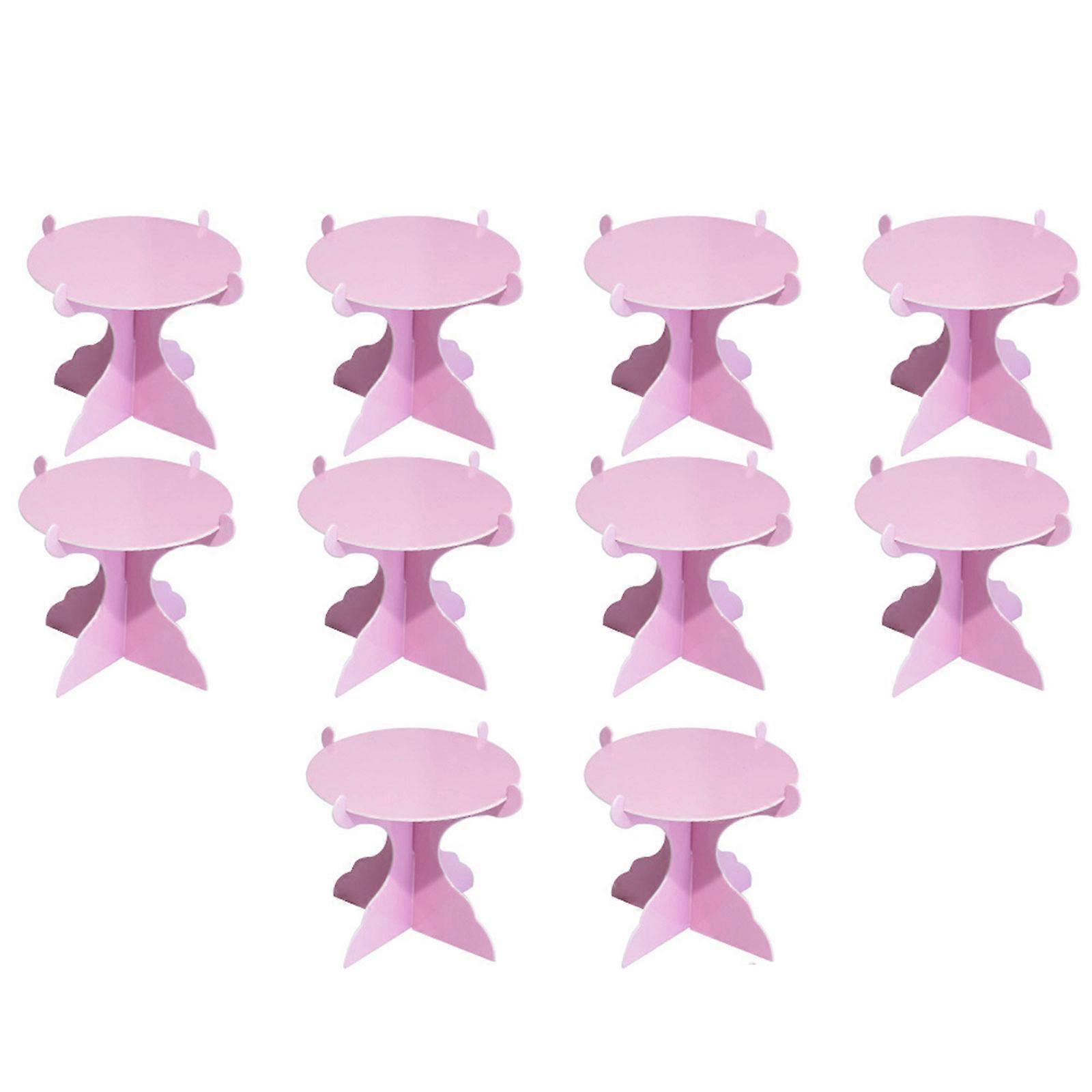 Set of 10 Elegant Paper Cupcake Stands Fashion Dessert Display Holders Accessory for Baking Enthusiasts and Cake  Pink