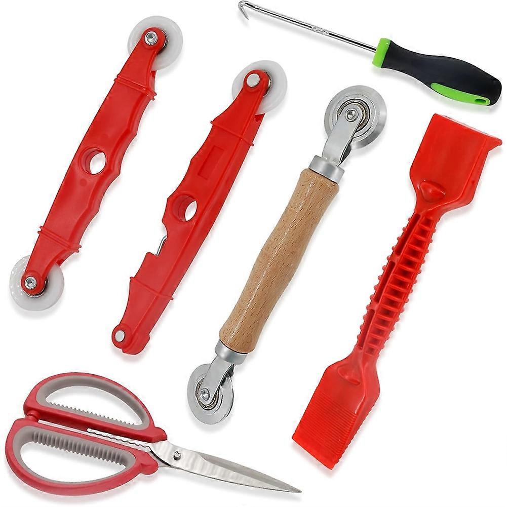 Screen Repair Tools, 6 in 1 Window Screen, Rubber Strip Shovel for Installing and Replacing Window Patio Sliding Door