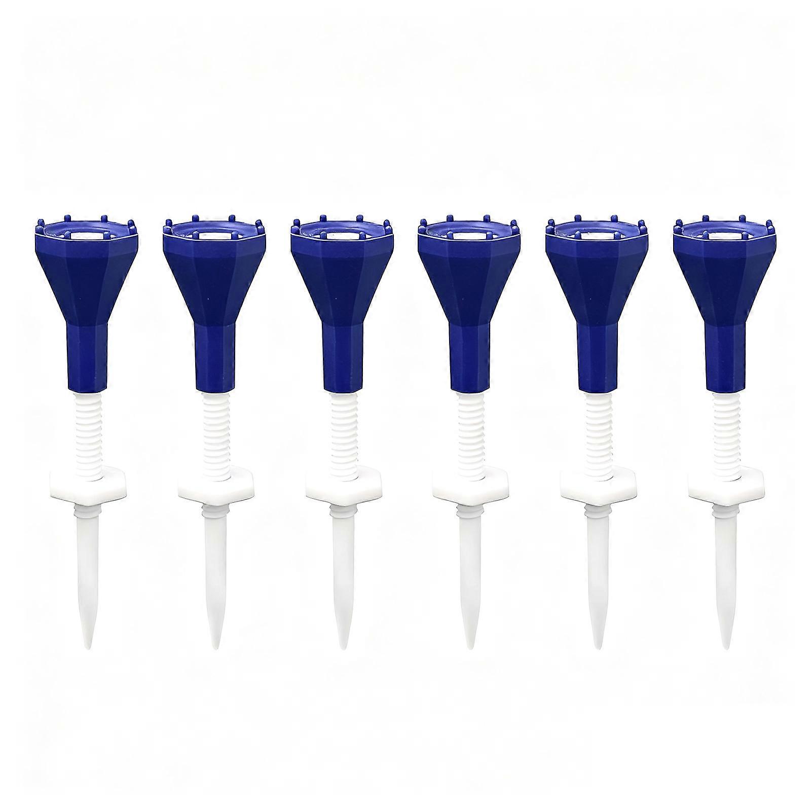 6Pcs/pack Golf Tees Set With Shock Absorbent Silicone Head Adjustable Height Stable Plastic Base For Consistent Shots Multicolor