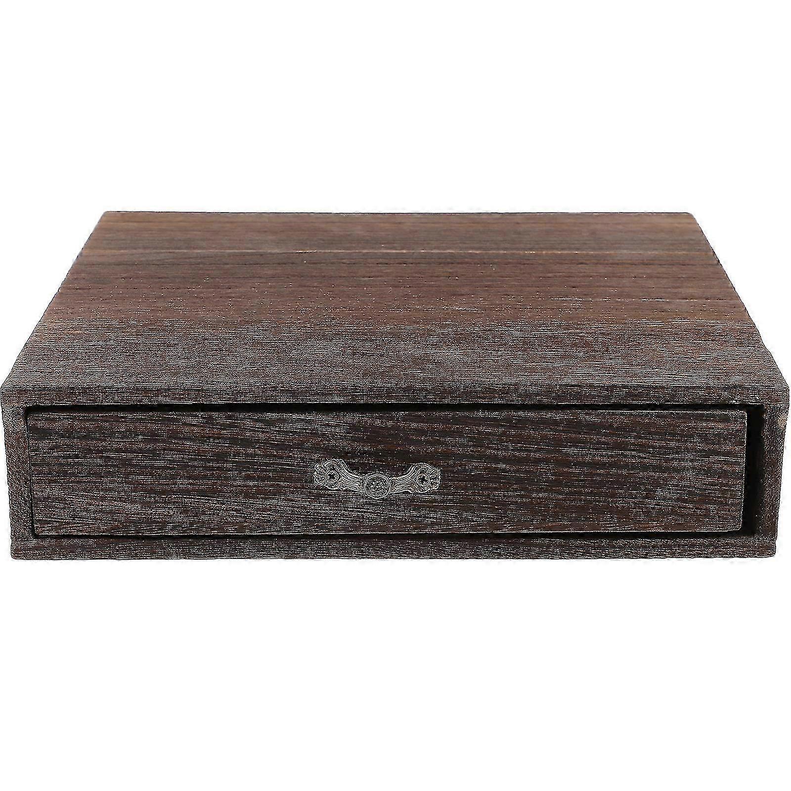 Desktop Storage Drawer Desktop Drawer Vintage Wood Drawer Wood Storage Box f26