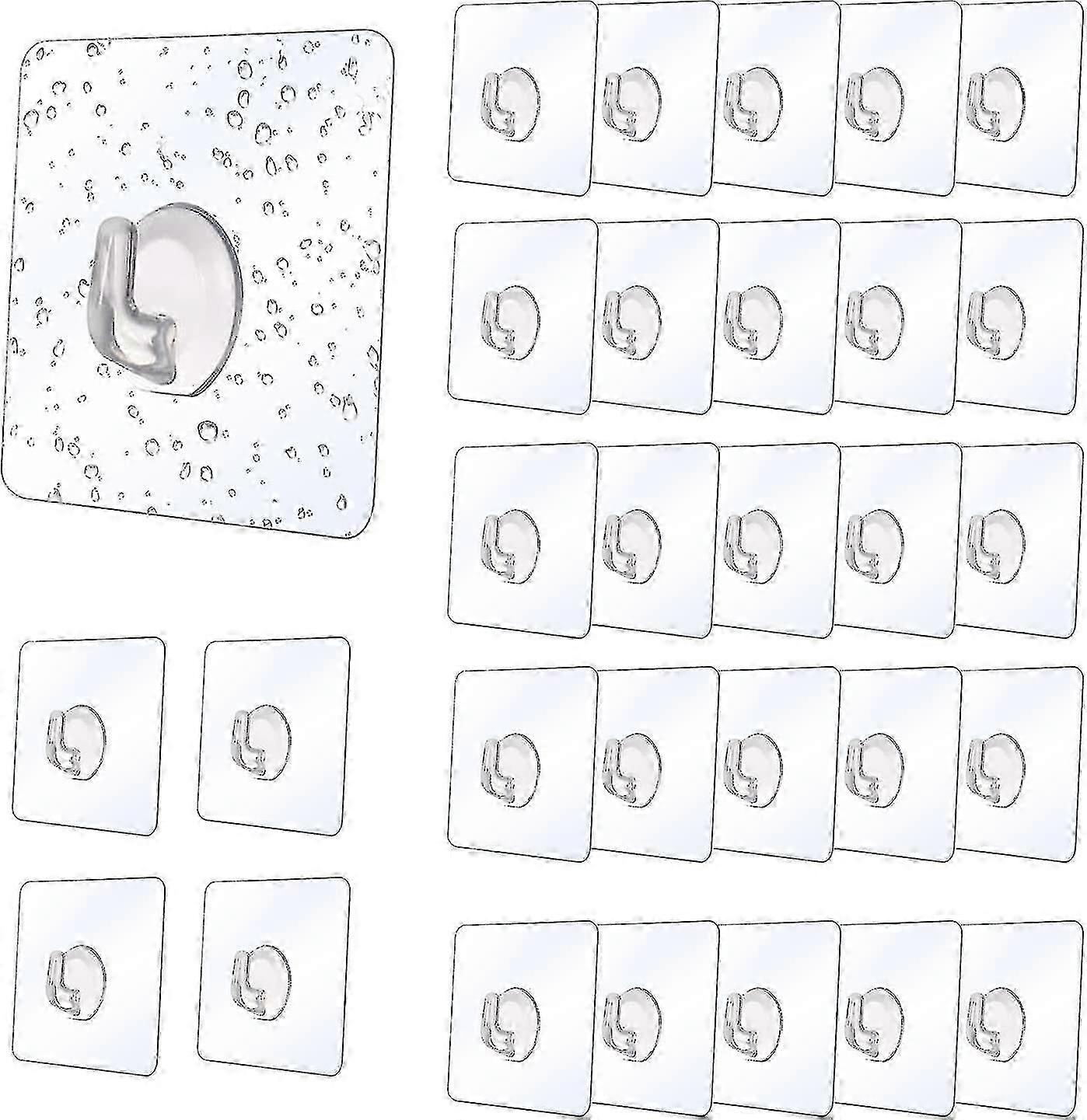 30 Pieces Adhesive And Reusable Hookssuction Cup Hooks Fixing Hooks 8 Kg Max