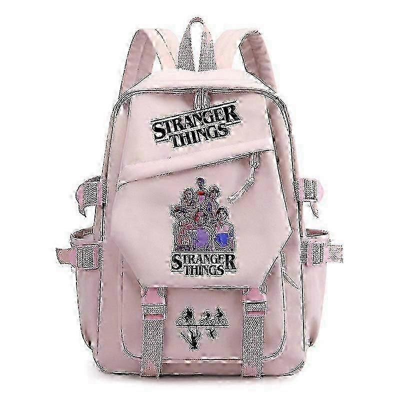 Stranger Things Print Backpack Teens School Bag Multi-functional Large Capacity Durable Material Multiple Colors 25-26