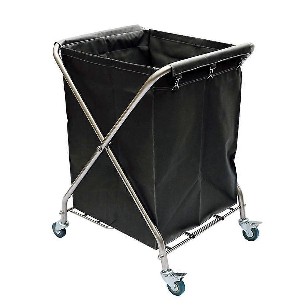 Portable Folding Laundry Cart with Wheels for Home Storage and Clothes Sorting, Gray