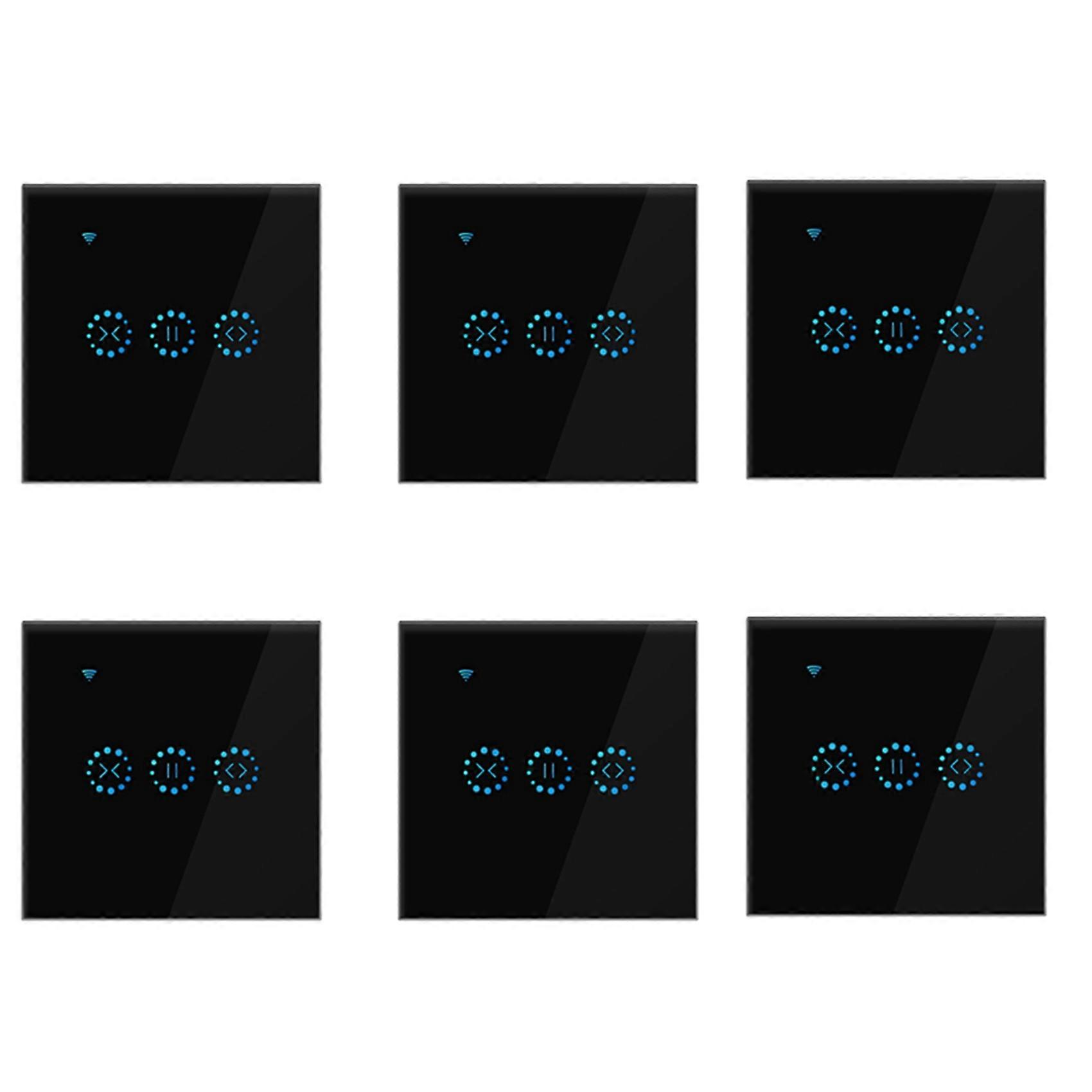 6X App Wifi Press Switch Roller Shutter Switch Blinds Curtain Switch Alexa -Black