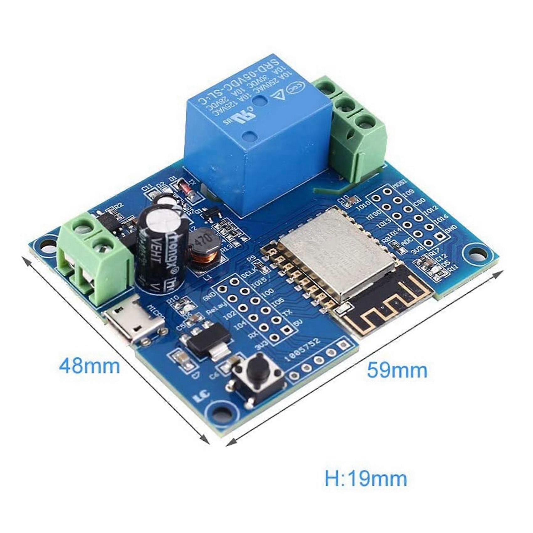 2X WIFI Relay Controller Module, DC 5V 8V-80V ESP8266 Wireless Controller Module ESP-12F for IOT Smart Home APP