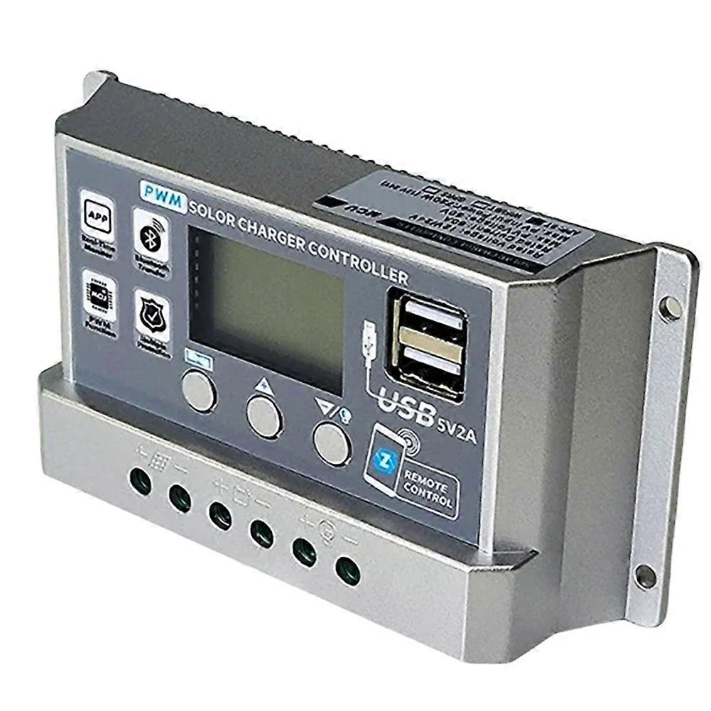 PWM Solar Charge Controller Wifi Bluetooth 60A 12V 24V Auto Dual USB Load Discharger Solar Panel Regulator LCD Display