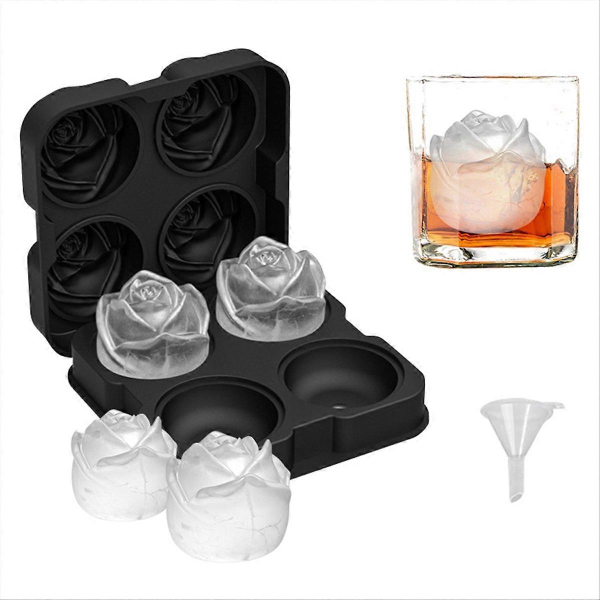 4PCS Silicone Ice Mold Tray Stackable Silicone Ice-Cube Mold