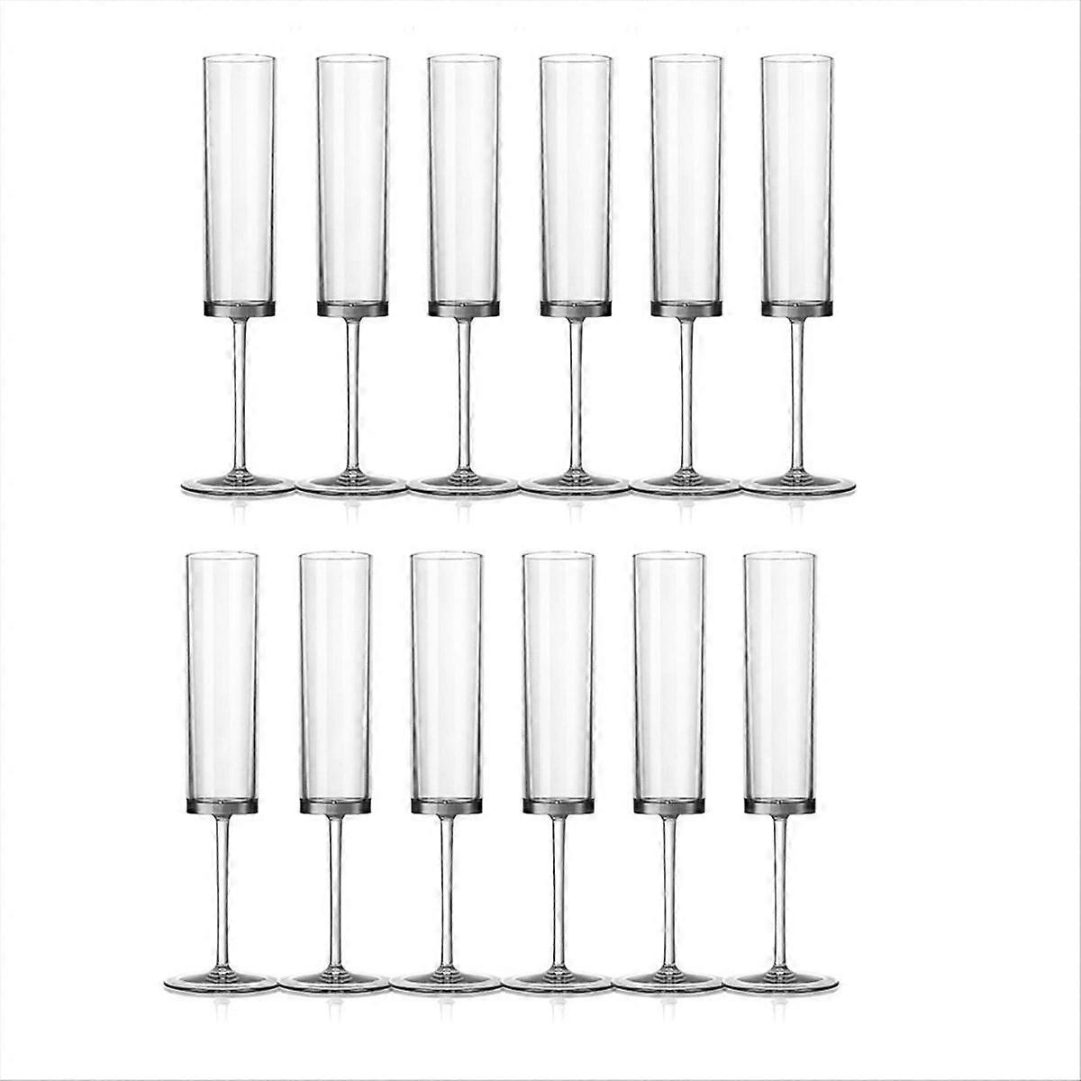 6 OZ Square Champagne Glasses Stemmed Coupes Transparent