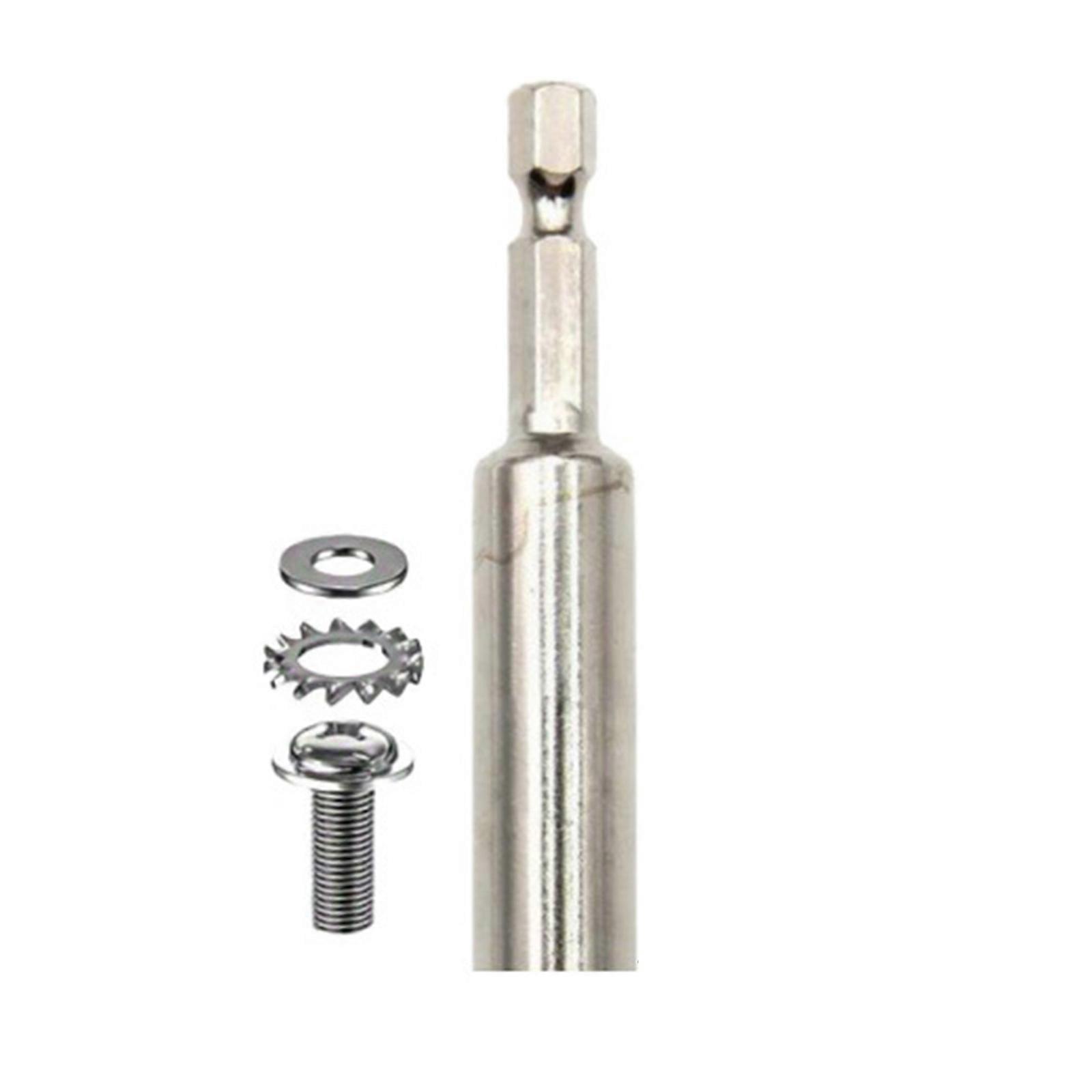 Quick Connecting Carbon Steel Hexagon Shank Rod with Screw and Washer Easy Sawing Blade Installation for Power Drills  60mm