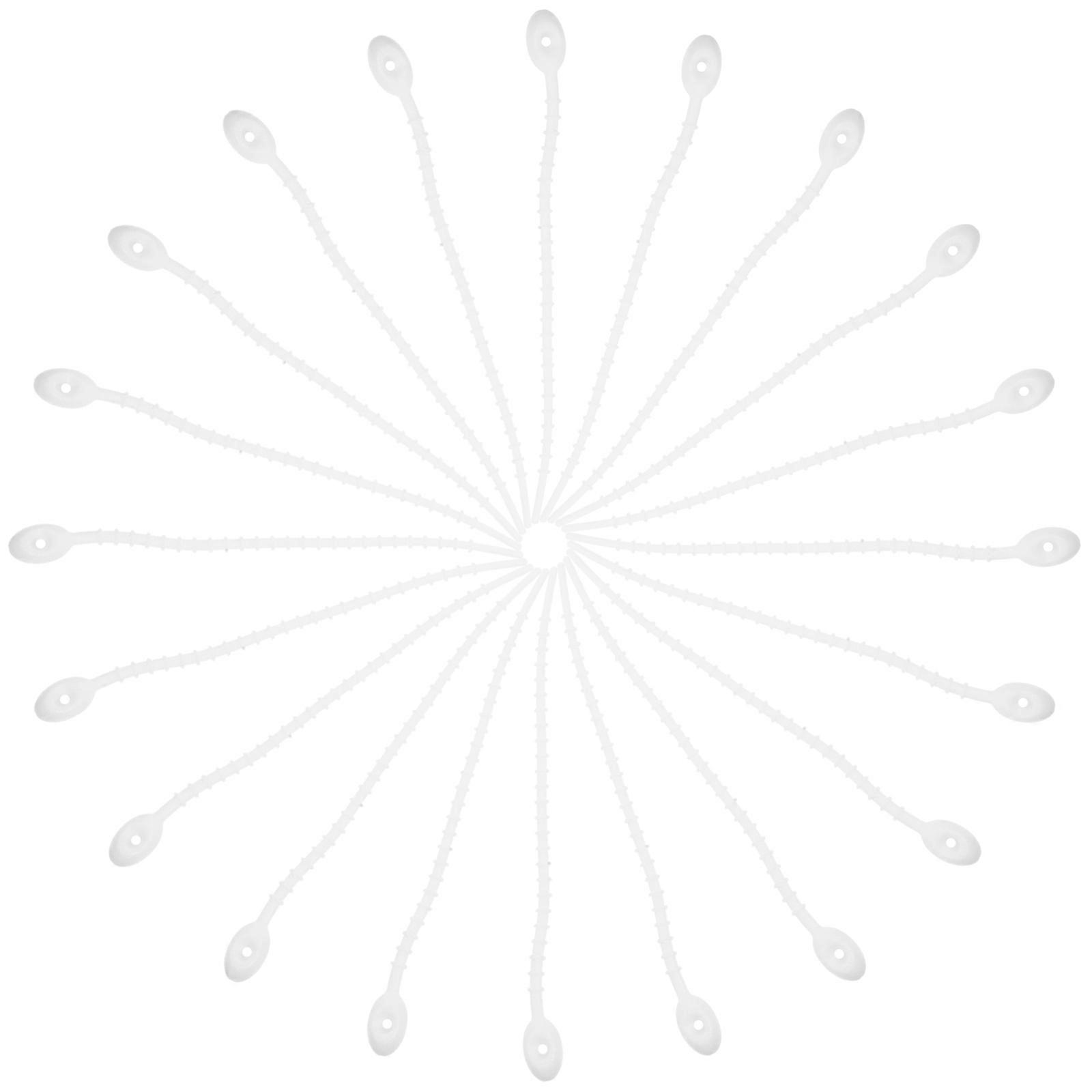 Silicone Cord Ties for Bundling 20Pcs Reusable Cable Organizer White PP Material