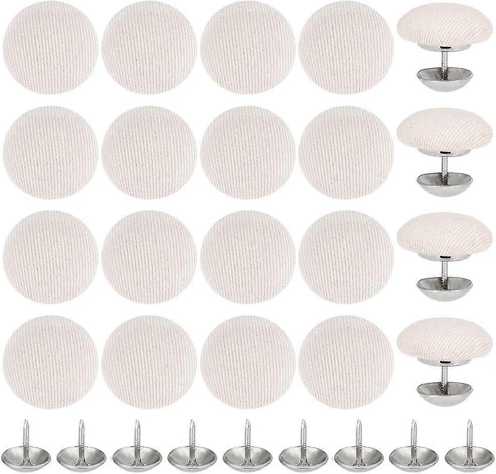 32 Sets 0.67 Inch Tan Cap Button Top Replacement Hats Buttons Tan Cloth Covered Hat Button for Hat Replacement Repair Jeans Blouse Sewing
