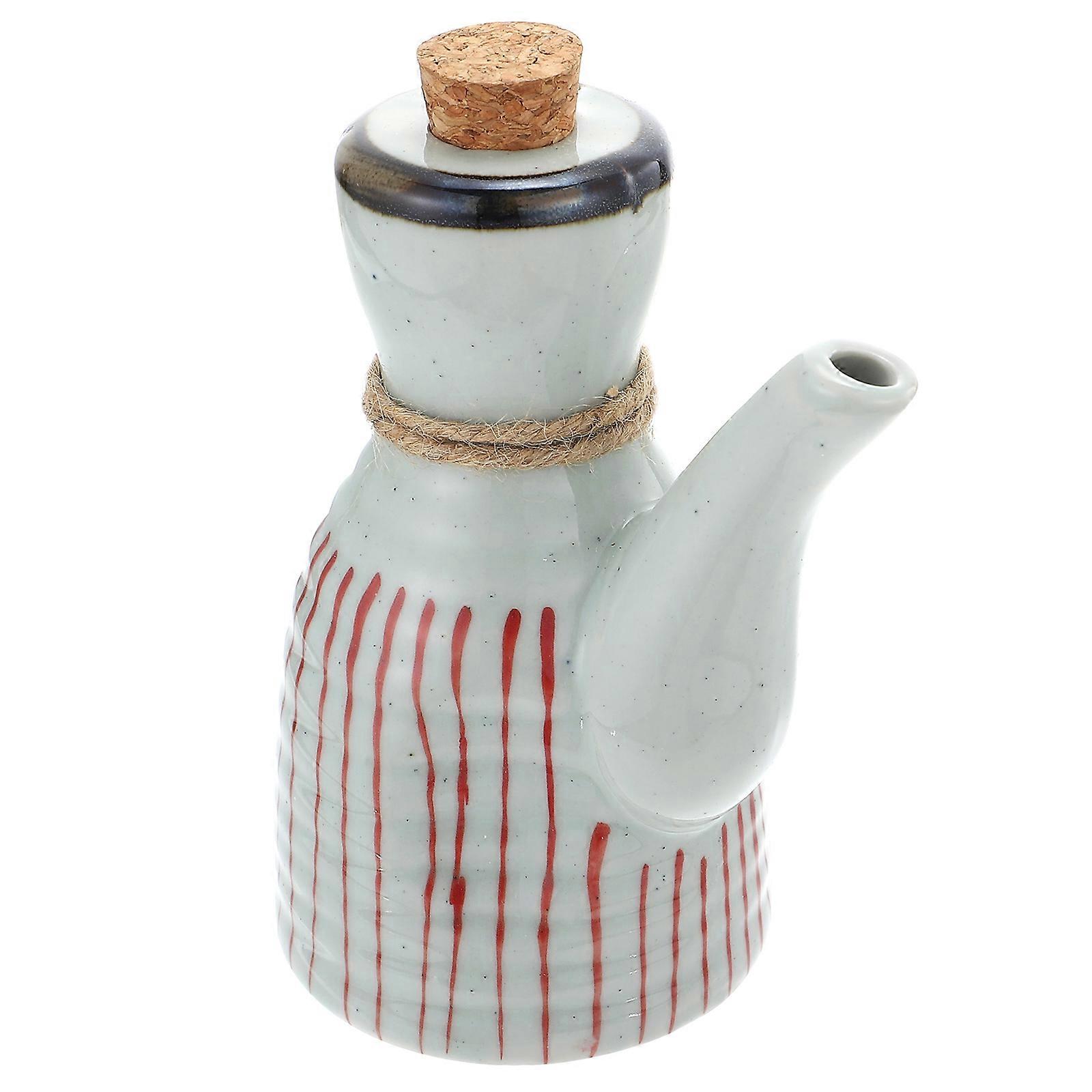 Ceramic Vinegar Jar for Kitchen Dispensing 4Pcs Set in Assorted Colors