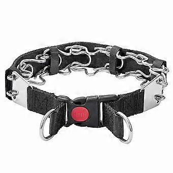 Adjustable Quick Release Dog Collar with Buckle, Stainless Steel Chain, Silver, 22 Inch