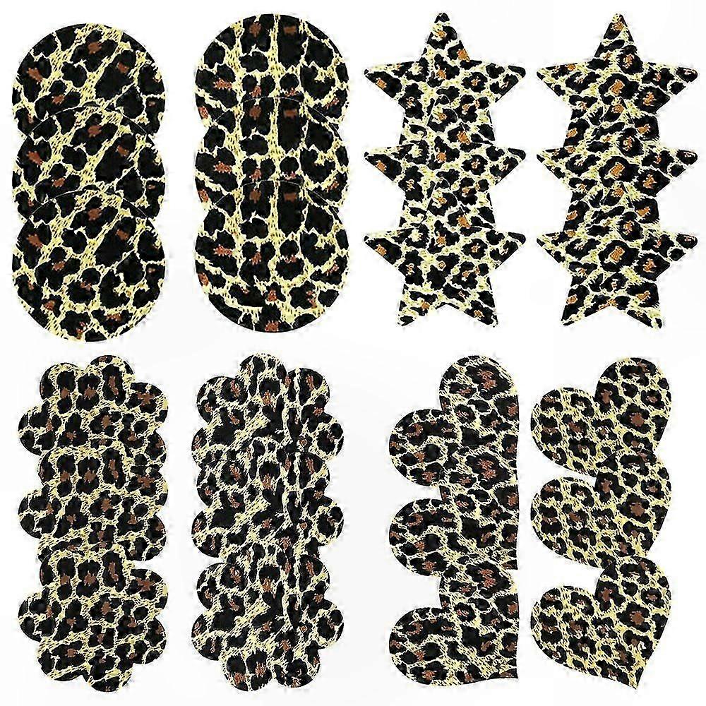 12 Pairs Self-Adhesive Nipple Covers with Leopard Print and Multiple Designs for Discreet Use