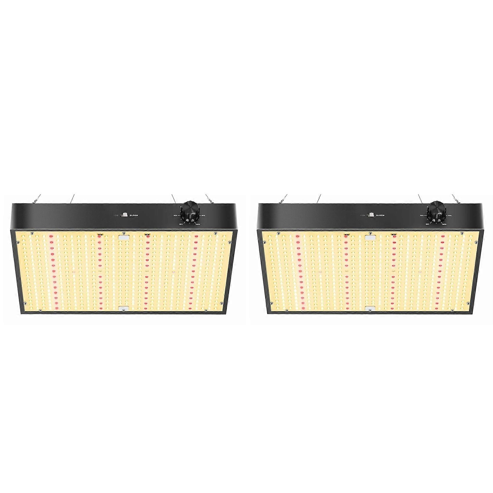 2X 200W PB2000 LED Grow Light Full Spectrum with Dimmable Fan US Plug