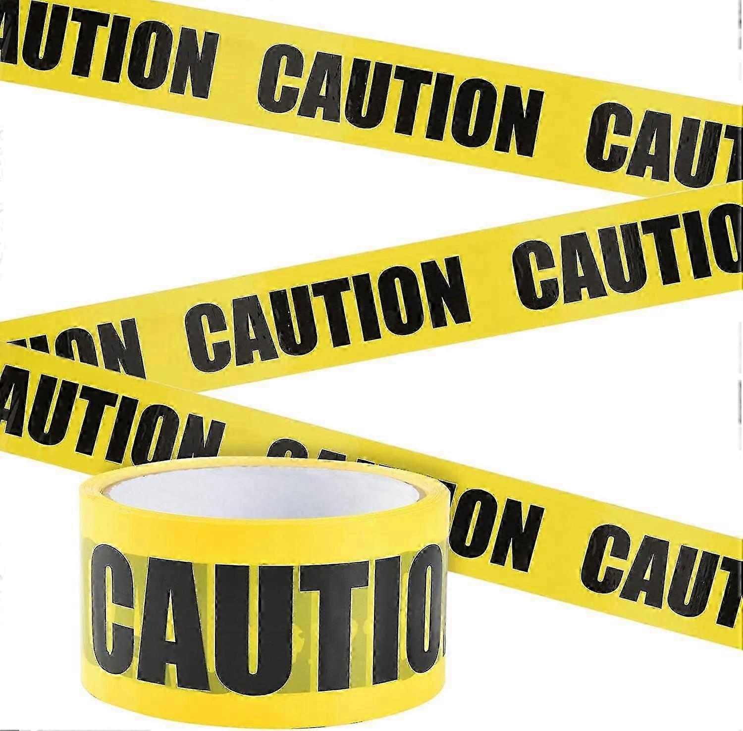 Yellow Warning Tape, Caution Adhesive Barricade Tape With Bold Black Font, Danger Areas (25m * 4.8cm) Edition 1209