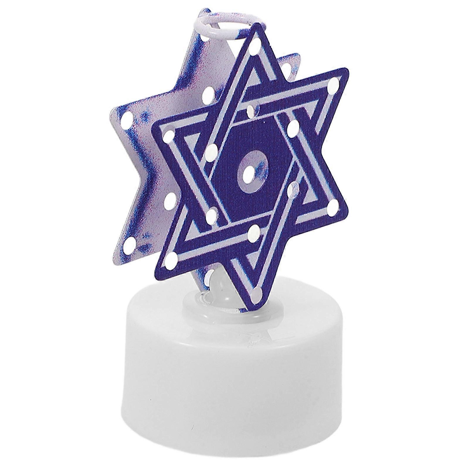 LED Electronic Candle Lamp for Prayer Lighting Blue Iron Design