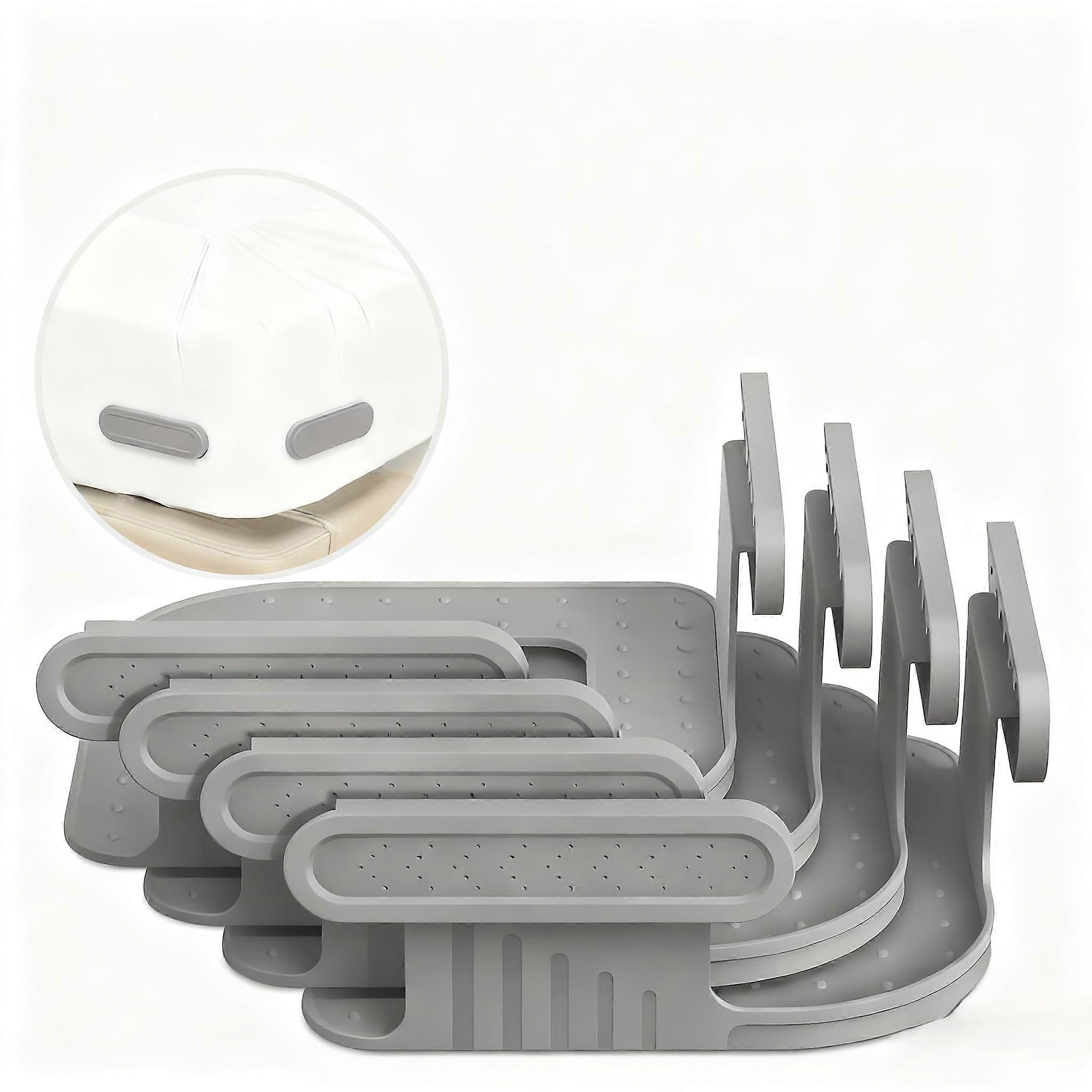 Bed Sheet Holders with Durable ABS Corner Clips, Fits All Mattress Sizes, No Slip Secure Grip Grey