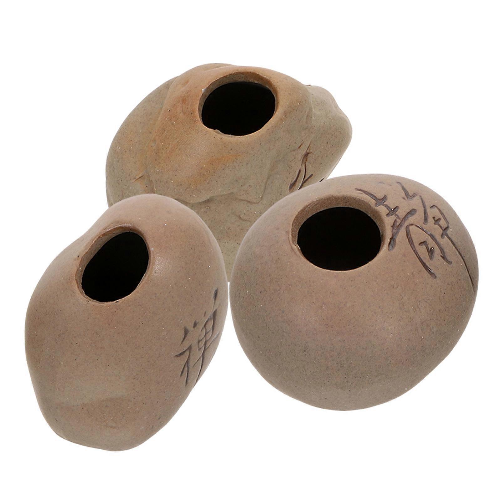 Ceramic Fish Tank Plant Cup Holder for Aquarium 9Pcs Set