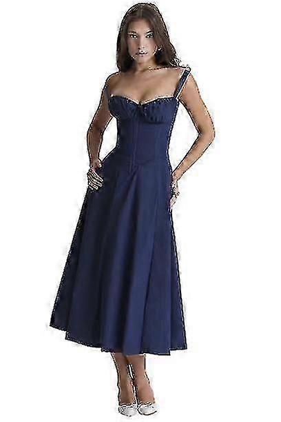 Kadın Yaz Halter Dumanlı Maxi Elbise Yarık Halter Elbiseler