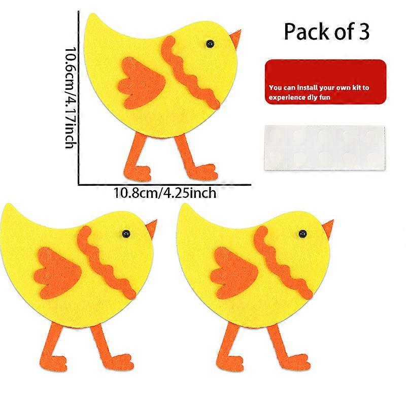 Easter Felt Decorative Egg Bunny Pull Banner Easter Party Background Non-woven Chicken Lily Decorative Window Sticker