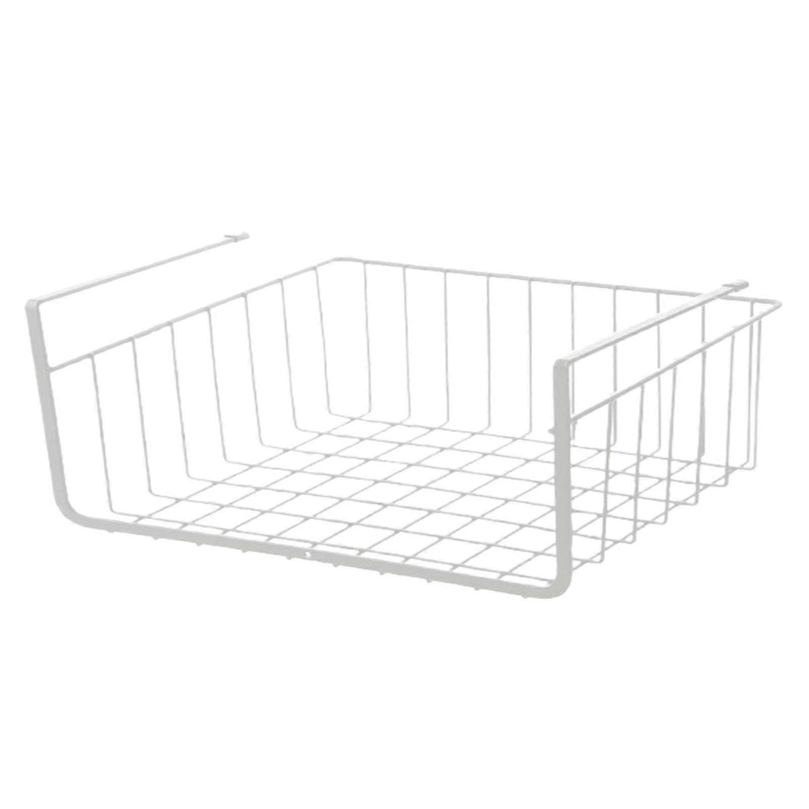 Under Shelf Basket Embedded Thicken Wrought Iron Table Cabinet Hanging Shelf For Bedroom