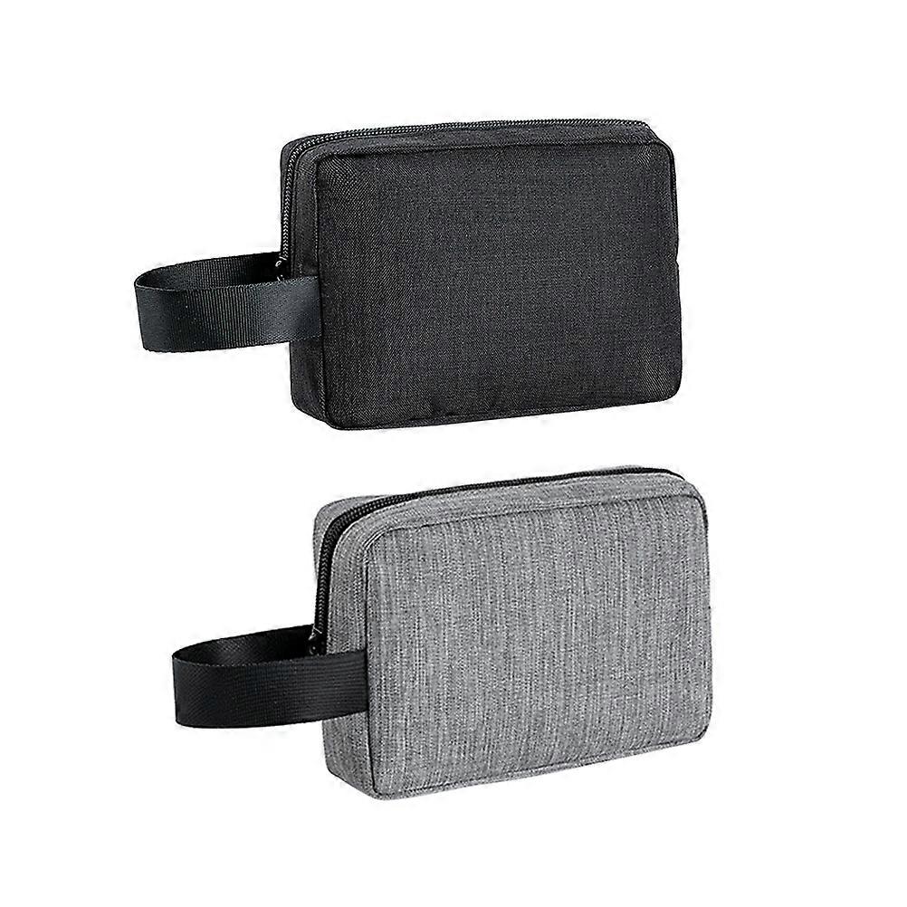 Miscellaneous Storage Bag Multi-Functional Storage Organizer For Travel Accessories Light Grey Rectangular 2Set