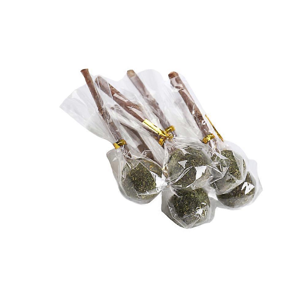 Grass Grinding Lollipop Stick Interactive Pet Chew Toys 5Pcs