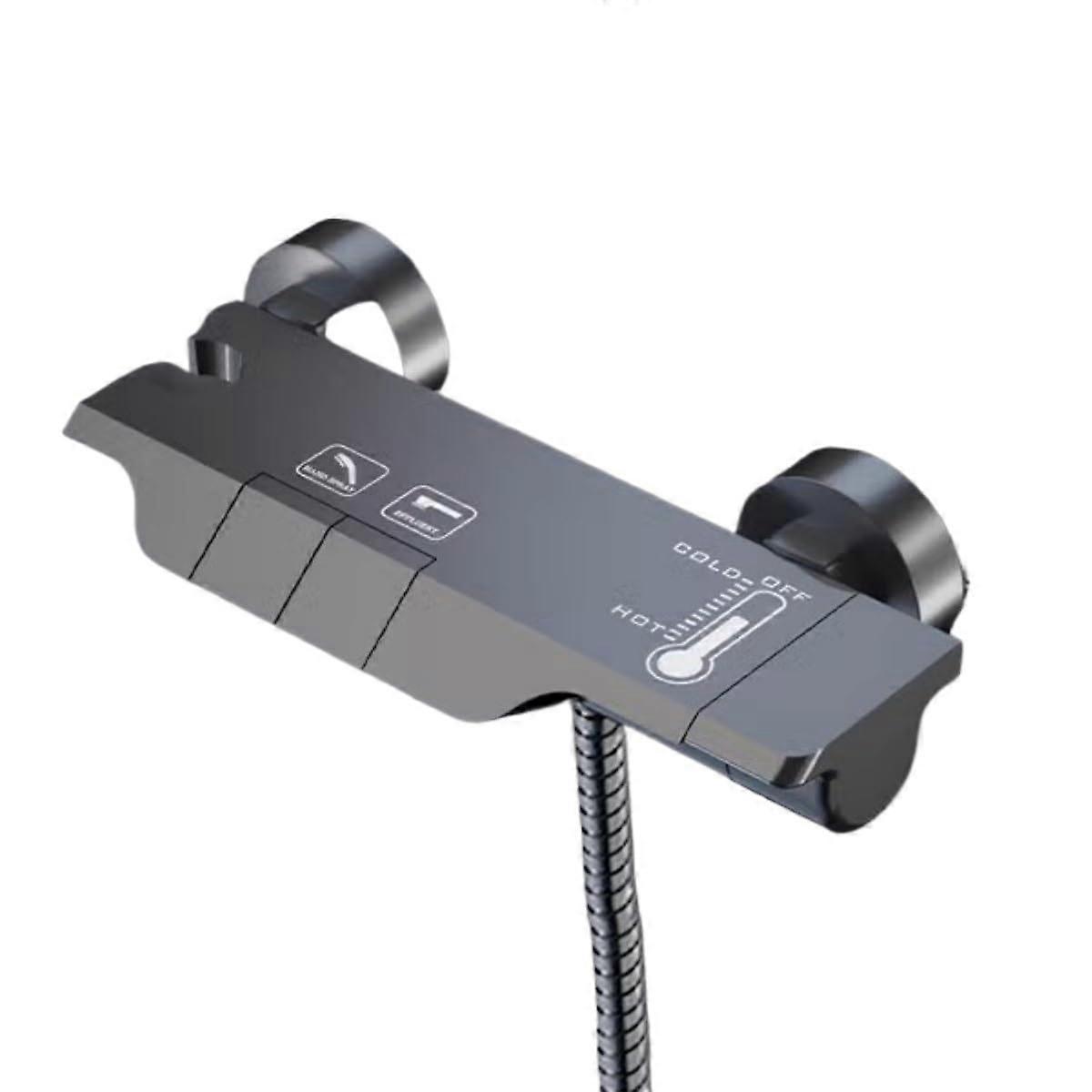 Gray 2 Button Wall Mounted Shower Faucet with Smooth Water Flow and Easy Temperature Control