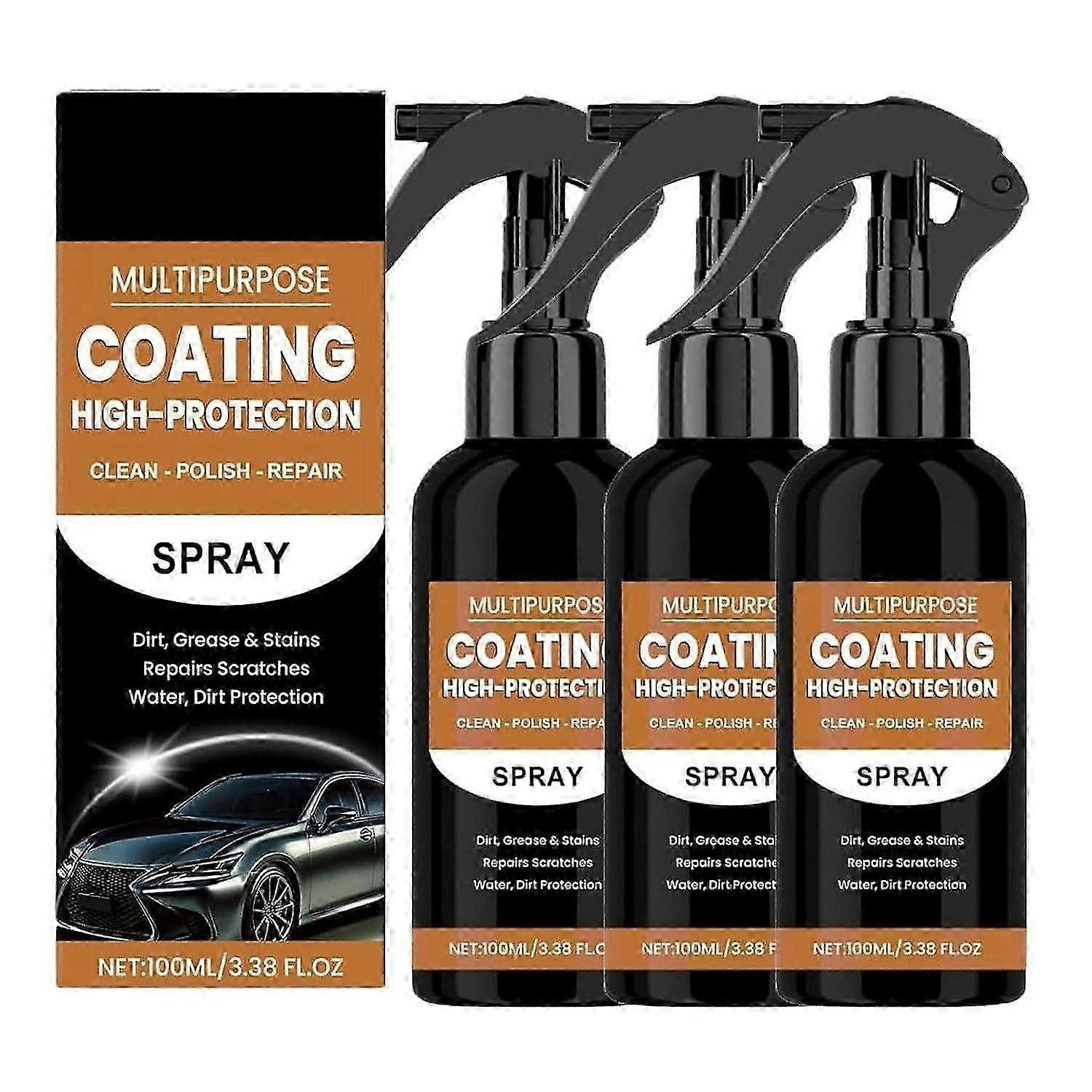 Spray de peinture automobile 3 en 1 à application rapide, haute protection, revêtement protecteur nano réparateur, éliminateur de rayures