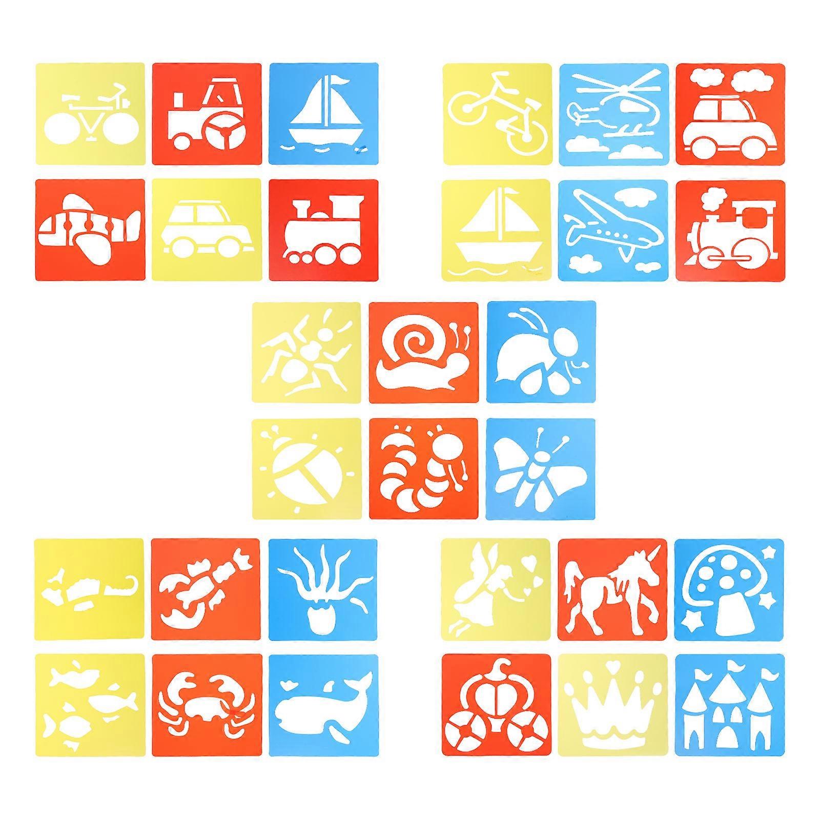 Adorable Children Toy Multi-Function Drawing Stencils 30Pcs Set