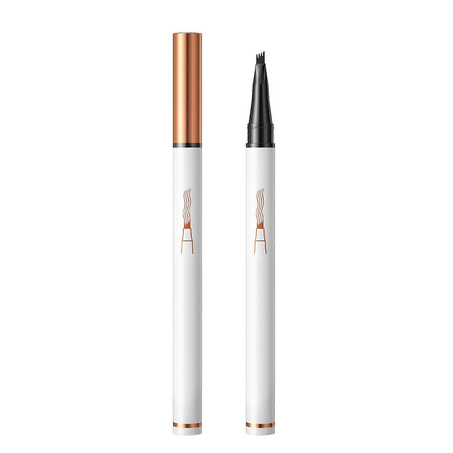 Microblading Eyebrow Pen Grey with 4 Fork Tip, Waterproof LongLasting Natural 3D Brow Effect