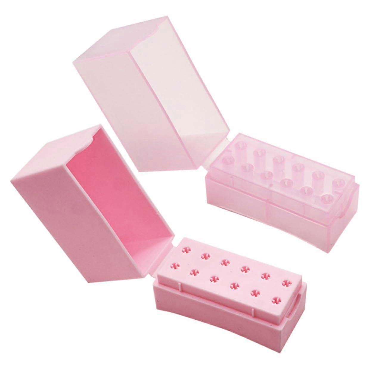 2pcs Nail Drill Bit Holder and Organizer for Compact Storage Manicure Tool Display