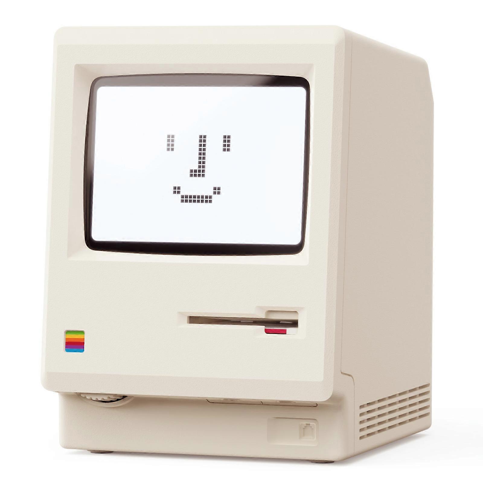 Pixels Alarm Clock 1984 Computer Styles USB Desk Clock with Pixels Display,Adjustable Brightness,Calendar,Temperature Multicolor