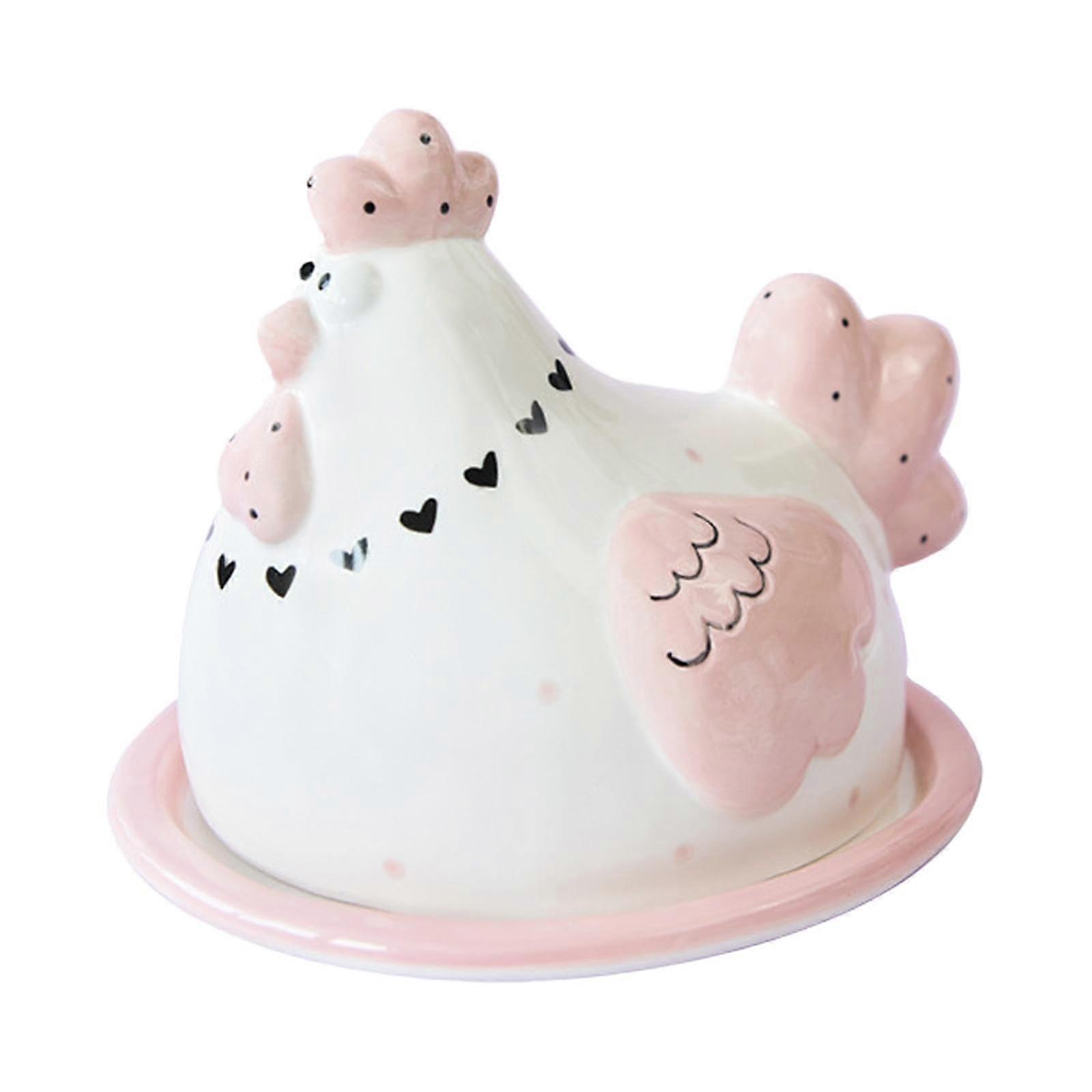 Easter Tableware Ceramic Embossed Chicken Dinner Plate for Special Occasions and Butter Serving