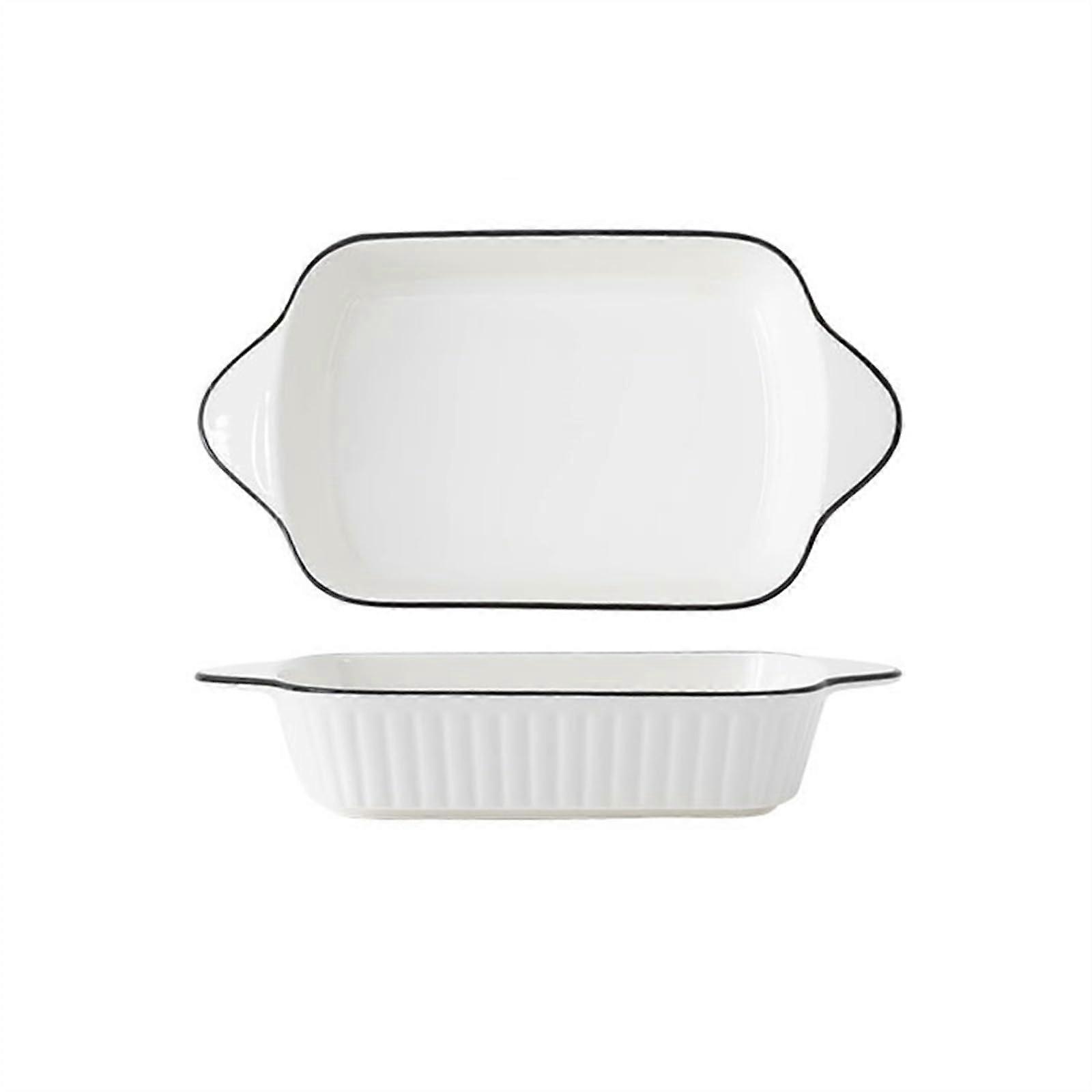 Ceramic Baking Dish with Handles Scandinavian Style Large Capacity Oven Safe Easy Clean