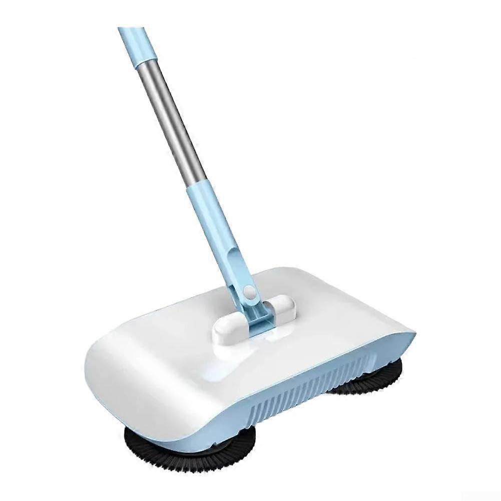 Manual Floor Sweeper, Lightweight Hand Push Cleaner for MultiSurface Home Use, Indigo
