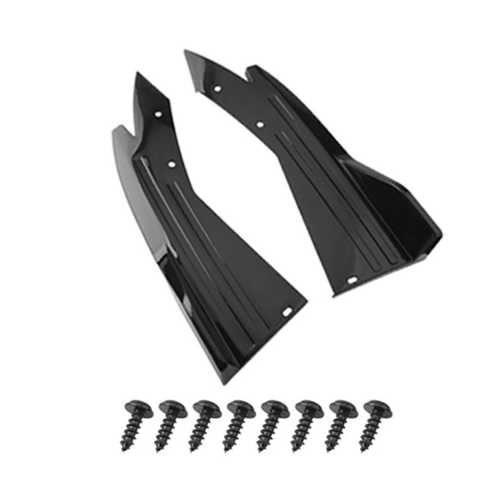 2PCS Universal Car Rear Bumper Lip Splitter Carbon Fiber Spoiler Protector AntiCrash Black