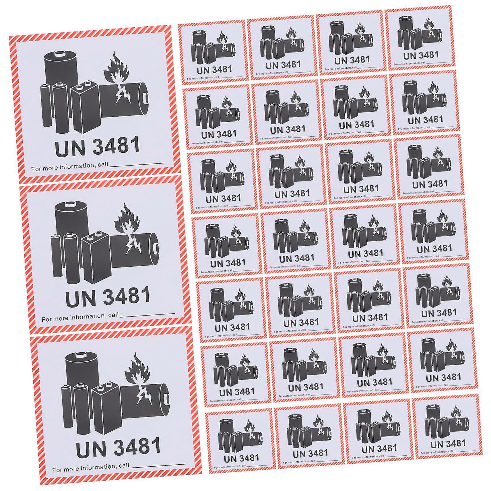Lithium Battery  Labels with Clear Warning Text and Secure Adhesive for Safe Transport